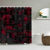1/4 Brick Wall Shower Curtains, Toilet Seat Decoration, Shower Curtain With Carpet And Toilet Lid, 12 70.8X70.8 Inch Hooks