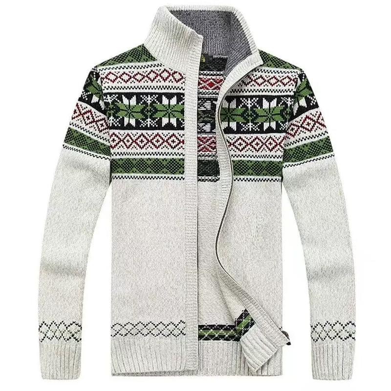 

Винтажный кардиган мужской осень-зима вязаный свитер пальто модный лоскутный трикотажный кардиган S белый