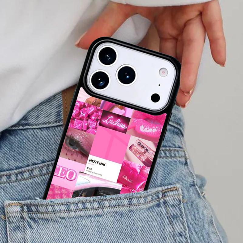 Pink Aesthetics Phone Case for iPhone 17ProMax 12 13 14 15 16e 17 Pro Max Plus Air Cover