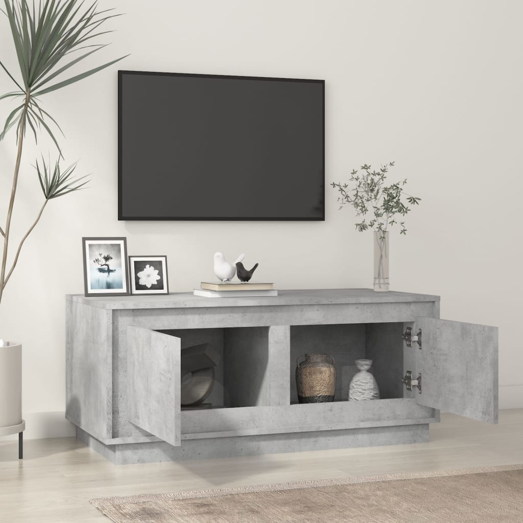 Coffee Table Concrete Grey 102x50x44 cm Wood Based Material