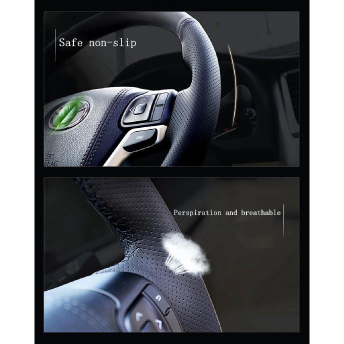 Personalisierbare Mikrofaser-Leder-Autolenkradabdeckung Für Ford Focus 3 2015-2018 Kuga 2016-2019 Escape C-MAX Ecosport 2018-2019