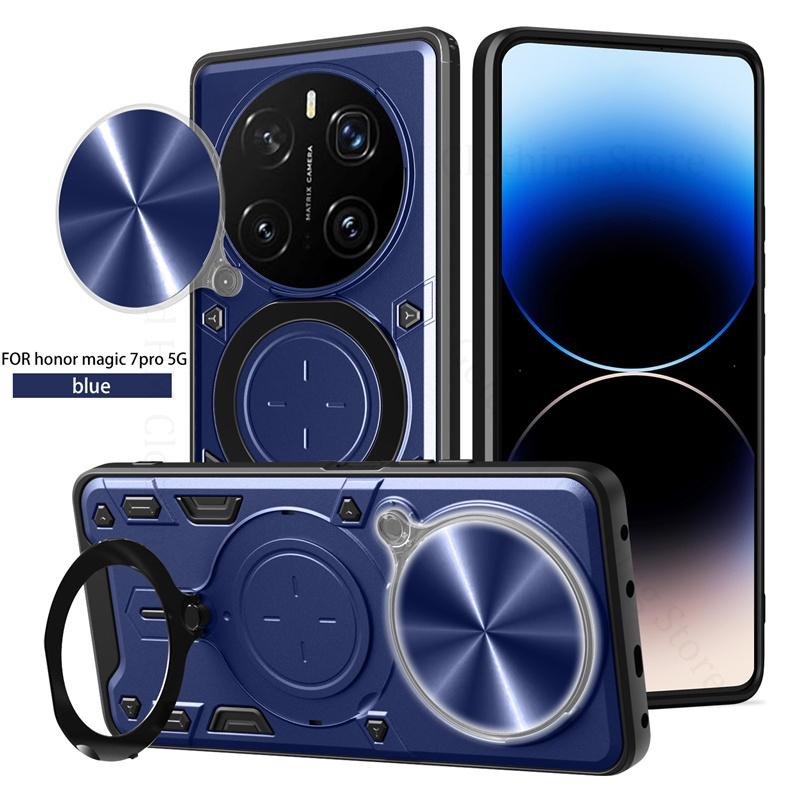 Slide Lens Push Window Armor Shockproof Case For Honor X8C X9C X9a X9B X8B Alloy Finger Ring Holder Magnetic Kickstand Cover For Magic 7 6 Pro 5 Lite