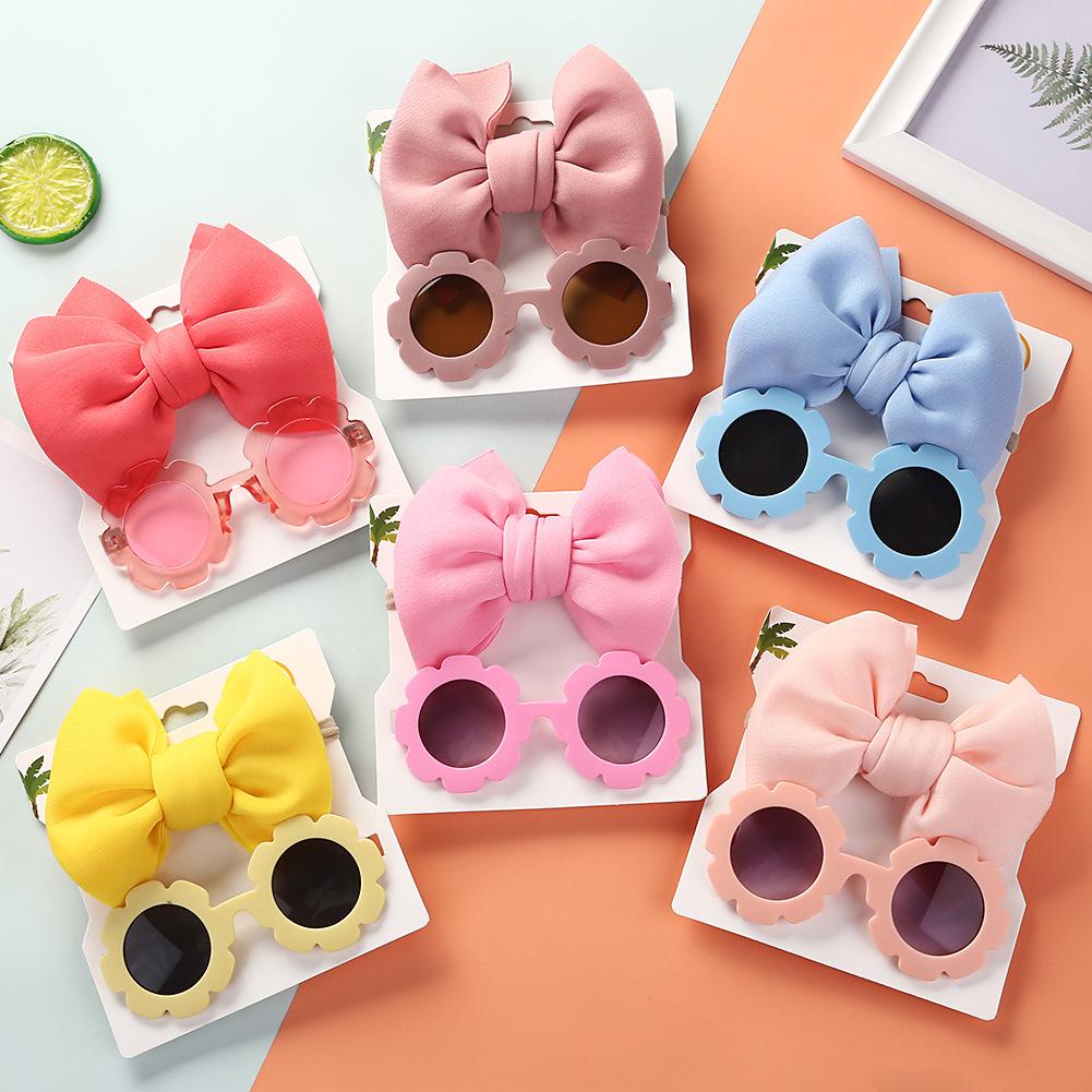 Kids' Cartoon Sunglasses & Headband Set - Girls' Space Cotton Design