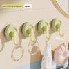 4 Pcs Strong Vacuum No-hole Non-marking Removable Household Kitchen Bathroom Bathroom Wall Hanging Suction Cup Hooks