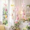 Painted Easter Eggs Hanging Pendant DIY Crafts Easter Tree Decor Colorful Eggs String  Home Decor