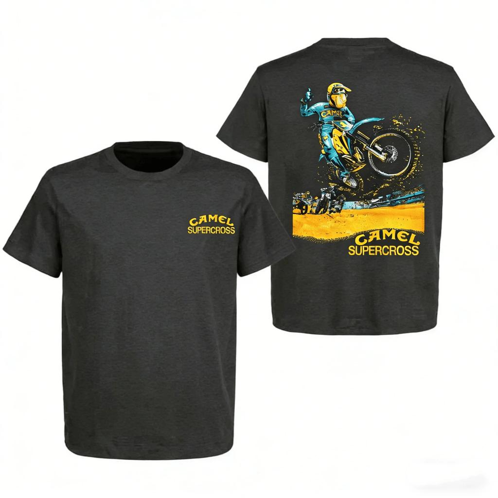 New Camel Supercross Printed Oversized Tshirt Summer Unisexs Unisexs Luxury Casual Cotton Tshirt Unisexs Tshirt Street Wear Y2K
