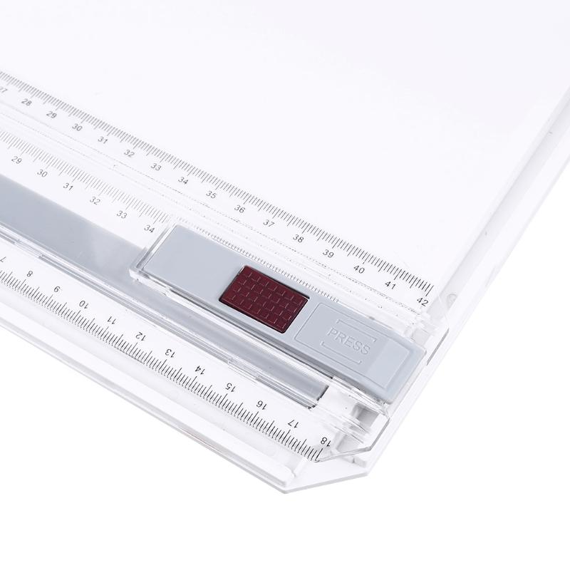 Zeichenbrett Multifunktionale Metrische Zeichenplatte mit Klarlineal Parallelbewegung und Winkelverstellbarem Messsystem