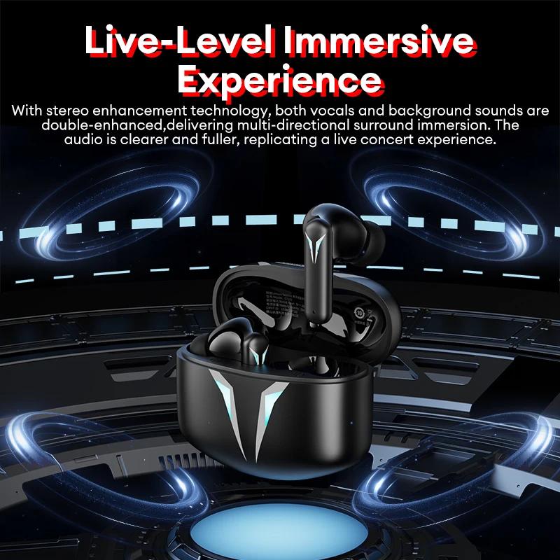 New Lenovo GT102 Gaming Bluetooth V6.0 Earphones Long Endurance Wireless Esport Headphones Noise Reduction Earbuds HD Call