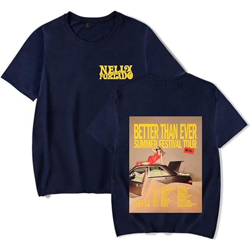 

Nelly Furtado Tour 2025 Tshirt Women Unisex Casual Short Sleeve Printed Fashion Summer Tops Tee 4XL