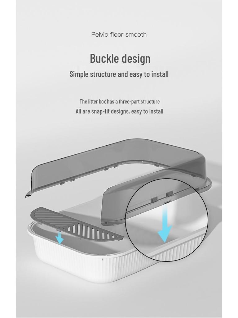 Extra Large Anti-Splash Cat Litter Box with Free Scoop