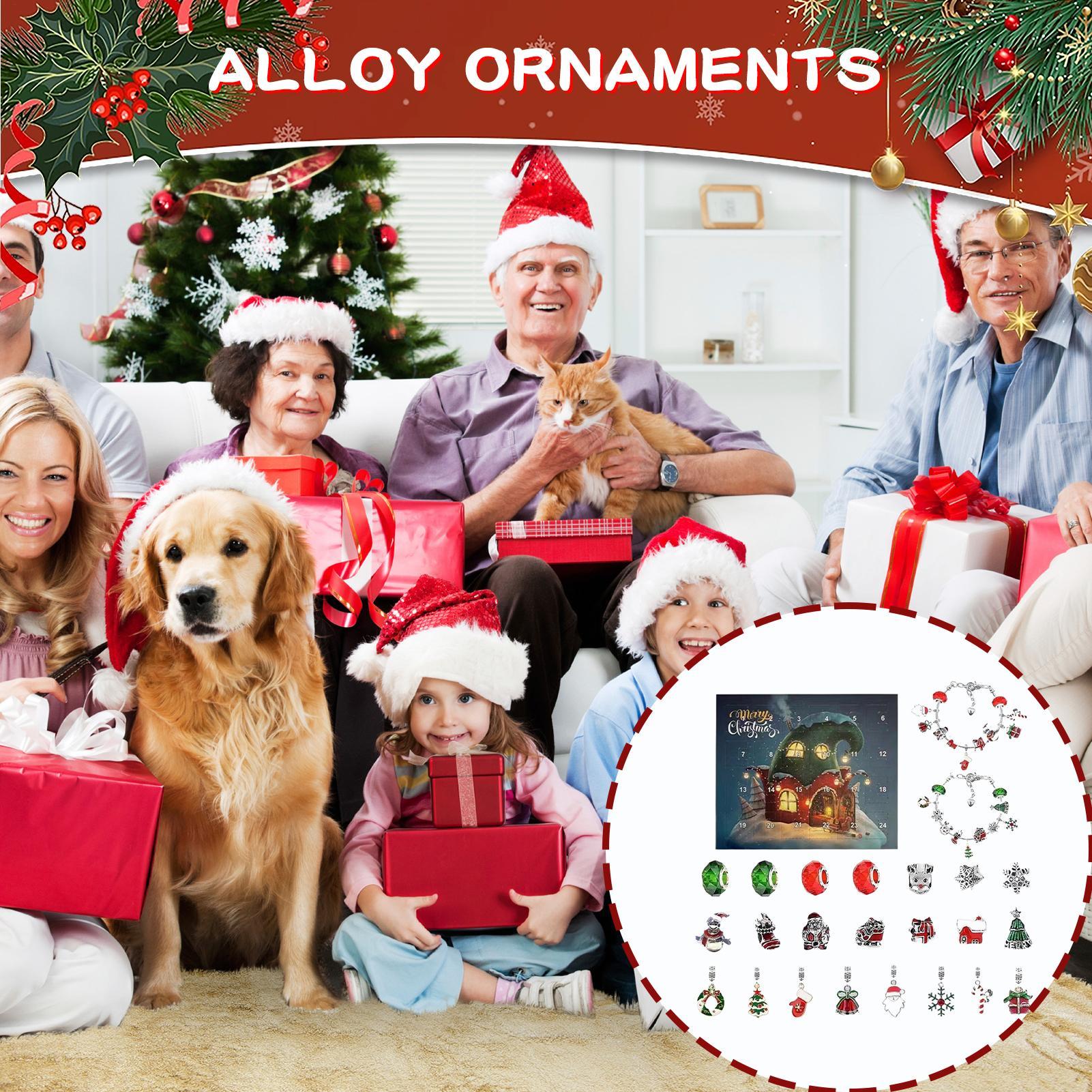 

Christmas Countdown Calendar 24 Days Bracelets Making Calendar Party Favors Charm Bracelet Making Accessories For Girls Home M