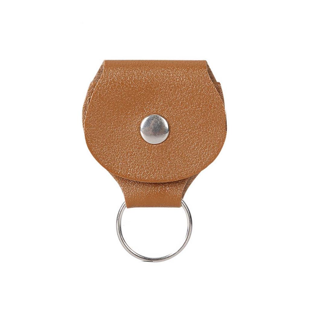 PU Leather Guitar Pick Holder Keychain Clip Durable Portable Pick Storage Case with Metal Key Ring for Easy Access and Secure Carry