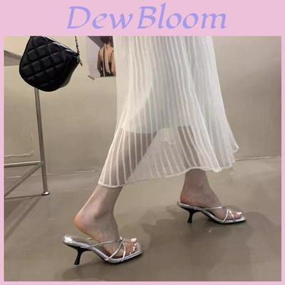 Summer High Heel Slide Sandals With Pu Upper For Elegant Womens Fashion
