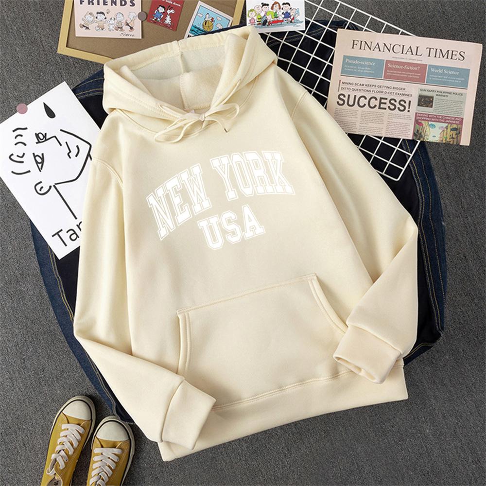 NEW YORK SUA femei Hoody Street Casual Loose hanorac toamna fleece cu glugă hip hop o-neck îmbrăcăminte feminină