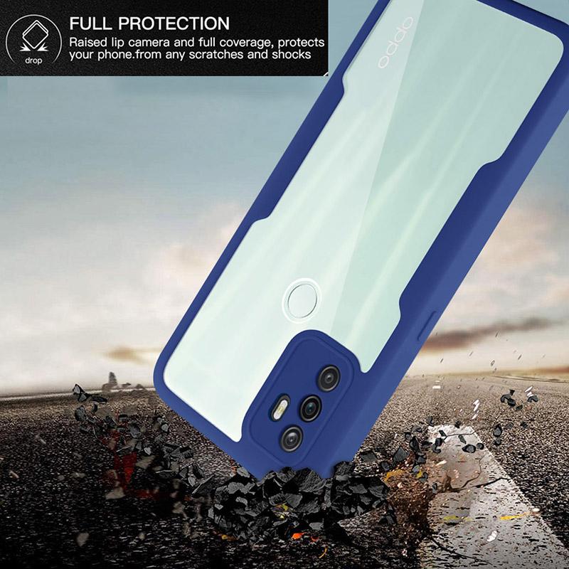 For OPPO F19 360°Full Protection Phone Case For OPPO F19 Pro Plus Double-Sided Transparent Bumper Shockproof Cover F19 Po Cases