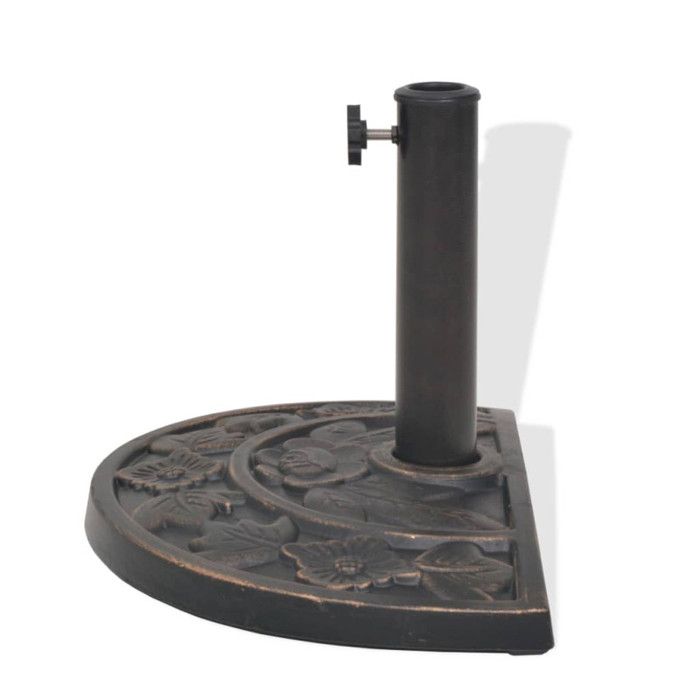 VidaXL Socle de parasol en résine demi-cercle Bronze 9 kg