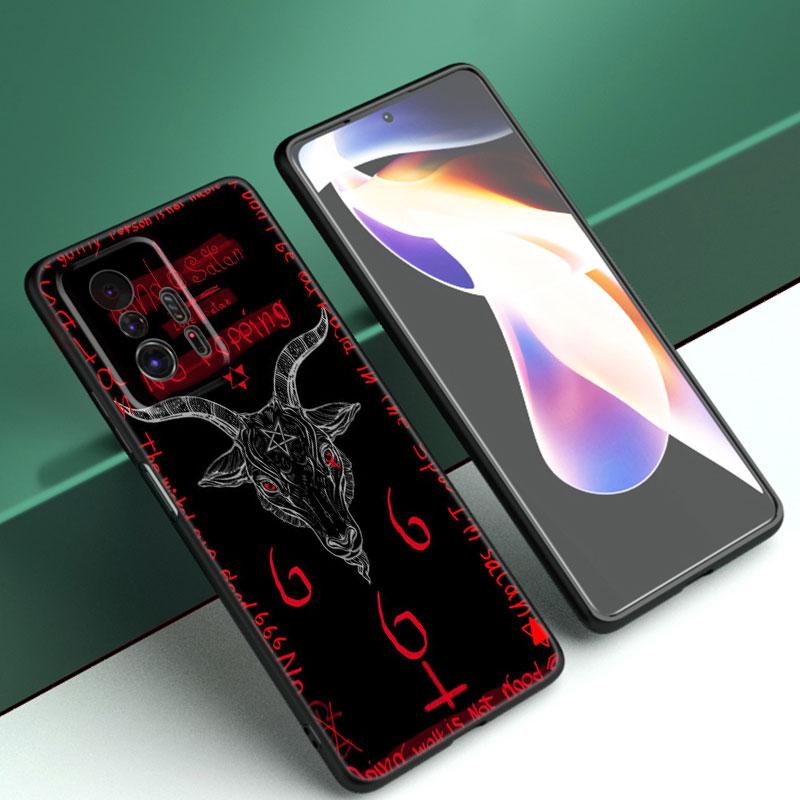 Dämonisch Satanisch Gruselig Schädel Handyhülle Für Xiaomi Mi A2 8 9 SE Note 10 10T 11 12 Lite 9T 11T 12S 12T Pro A3 6X 12X Schwarze Hülle