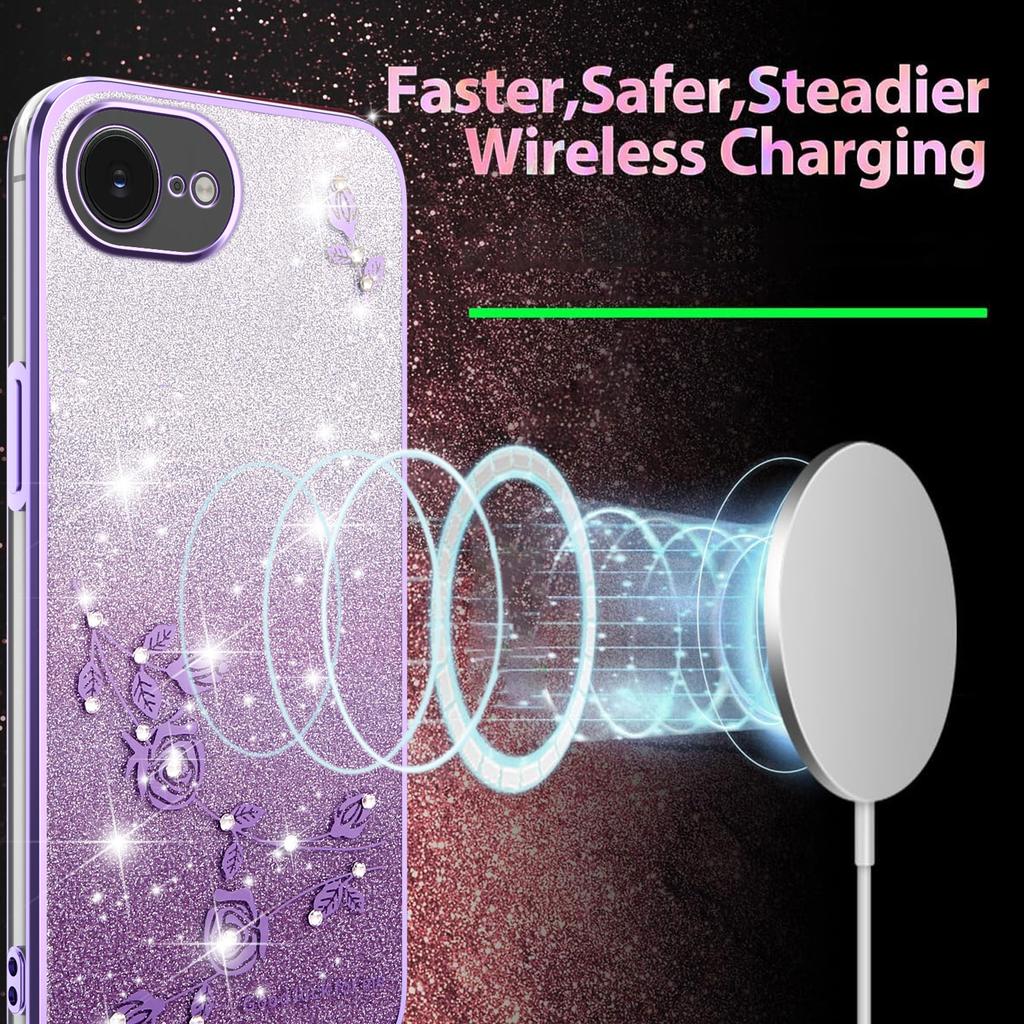 KADEM Für iPhone 16e Hülle Blume TPU Flexibel Farbverlauf Handyhülle