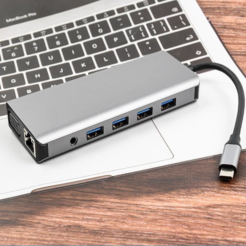 12-in-1 USB-C Dock: Dual HDMI 4K, Gigabit Ethernet Hub for Laptops
