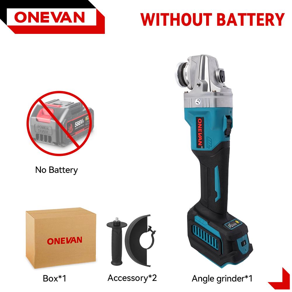 2000W 125mm bürstenloser Akku-Winkelschleifer, variable 6-Gang-Polier-Schneidemaschine, 588VF-Elektrowerkzeug für Makita 18V-Akku
