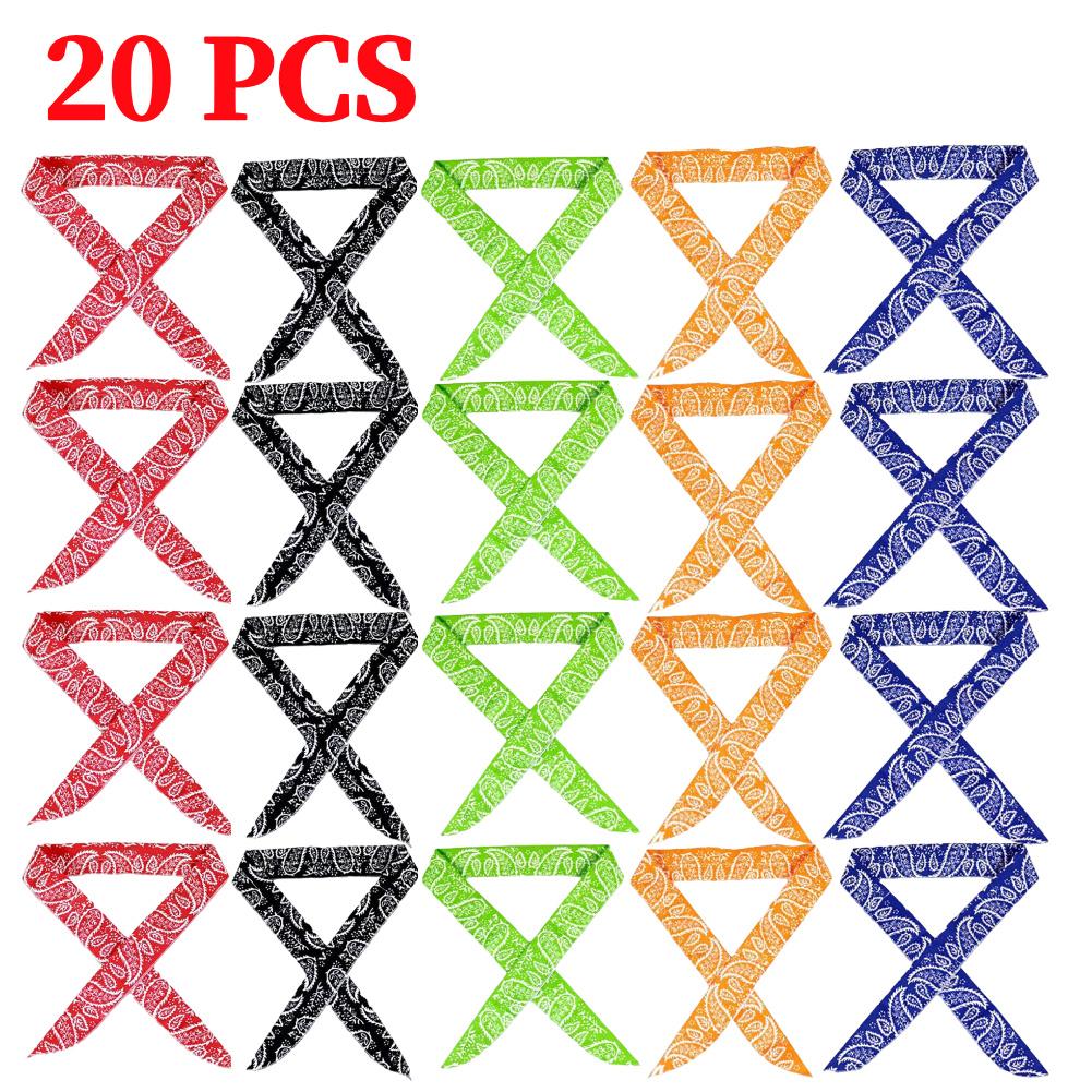 5-25Pcs Cool Scarf Neck Wrap Summer Sports Headband Chill Ice Sports Towel Wristband for Camping Running Golf Gym Beach Travel