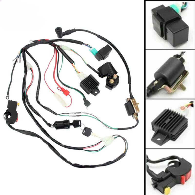 50 70 90 110CC CDI Cablaggio Assemblaggio Kit Cablaggio ATV Avviamento Elettrico Quad CDI Cablaggio Assemblaggio Cablaggio Set Interruttore di Accensione