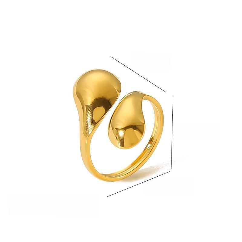Geometric Wrap Titanium Steel Ring For Women Unique Minimalist Jewelry StyleA