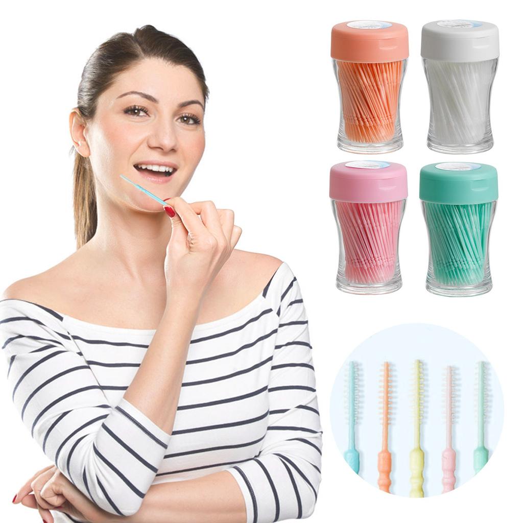 200pcs Bottle Double Headed Plastic Toothpicks