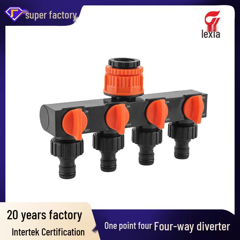 Four-Way Outdoor Garden Water Splitter Valve Connector