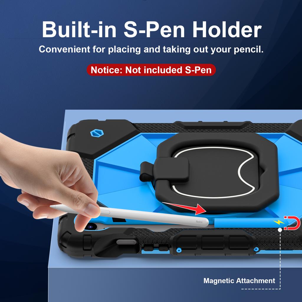 Heavy Duty Stand Case Universal For Samsung Galaxy Tab S10 Lite S9 FE SM-X400 X406 X520 X526 X510 X516 X710 X716 Rotating Cover