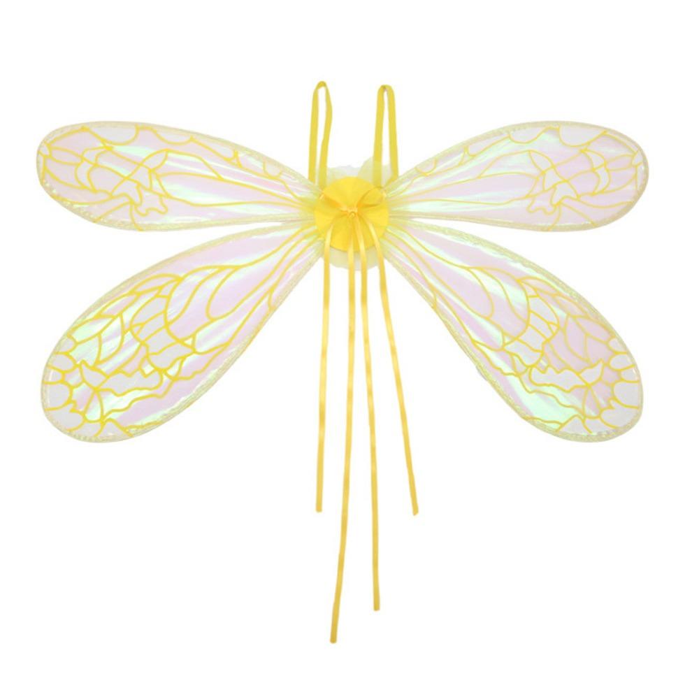 

Костюм на Хеллоуин Крылья Феи Сверкающие Женские Девочки Принцесса Крыло Ангела Стрекозы Крылья Эльфа для Косплея, Вечеринки, Нарядов жёлтый