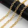 18K Gold Plated Brass O-Ring Chain Round Cross Circle Link Chain for DIY Jewelry Necklace Bracelet Making Accessories