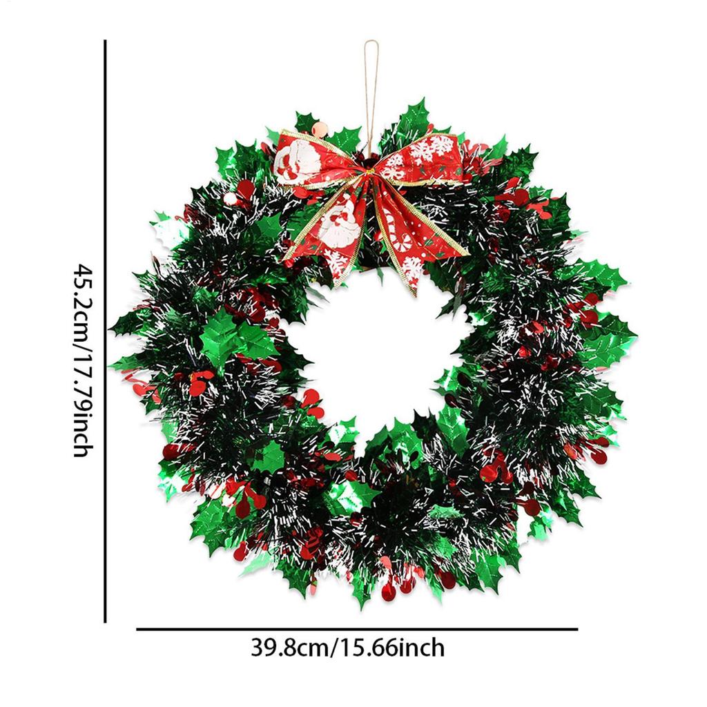 Large Christmas Wreath Red Green Strips Bow Garland Red And Green Strips Christmas Decorations Wreath For Winter Festival New