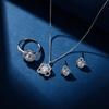Camellia Moissanite Jewelry Set Necklace Earrings Ring Banquet