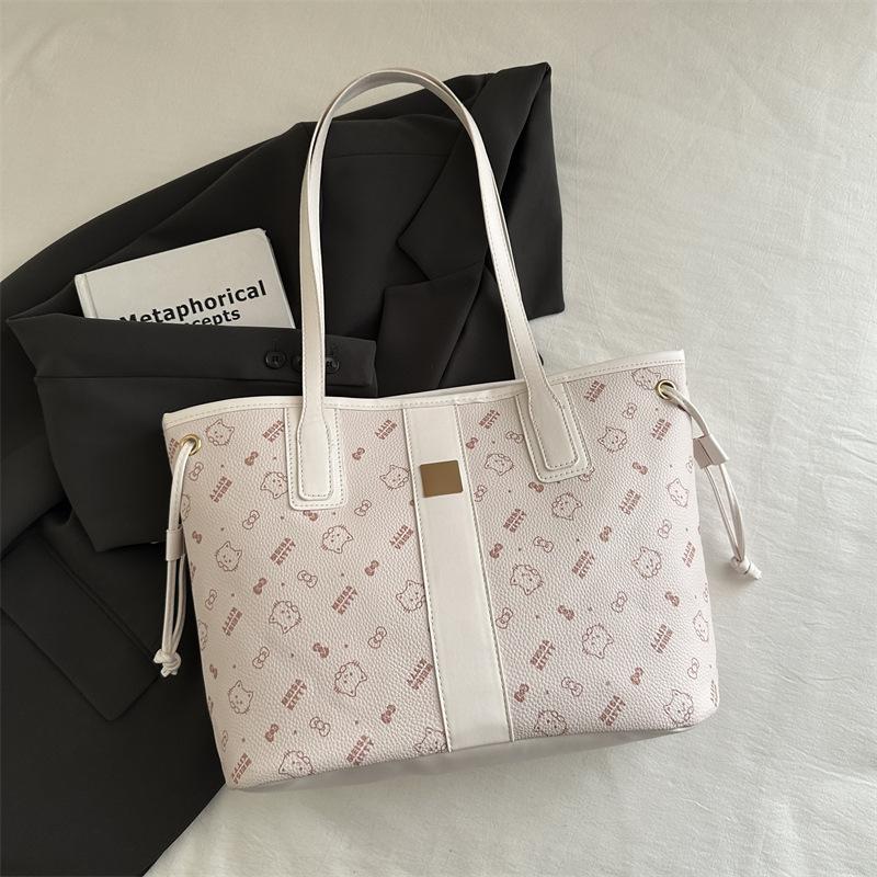 

Большая вместительная женская сумка 2025 года, модная высококачественная универсальная сумка через плечо для девочек, портативная сумка-тоут