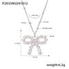 Qiong Yao Pearl Zirconia Bow Tie Necklace: Gold-Plated, Fade-Resistant Titanium Steel Sweet Jewelry