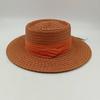 New Flat Top Straw Hat Belt Accessories Leisure Summer Sunscreen Hat Women'S Fashionable Beach Boater Hat Gifts