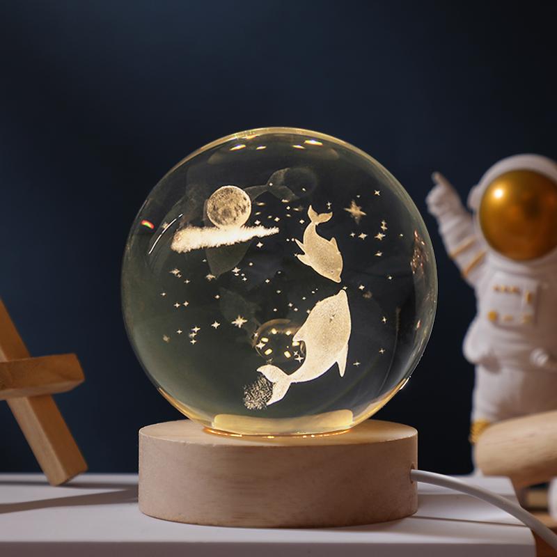 Luminous Starry Sky Crystal Ball Night Light - Creative Glass Ball Gift for Teacher's Day or Birthday Decoration.
