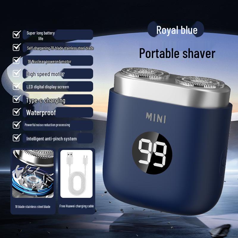 2025 Portable Electric Shaver for Men - Compact Steel Razor, Ideal for Car Use and Perfect Gift for Boyfriend