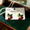 DIY Fresh Sweet Cherry Enamel Stud Earrings for Women