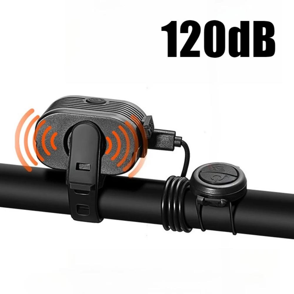2 In 1 USB 120dB Loud Horn Cycling Flashlight Bicycle With Horn 2000LM Bicycle COB Front Light Rechargeable Waterproof Light