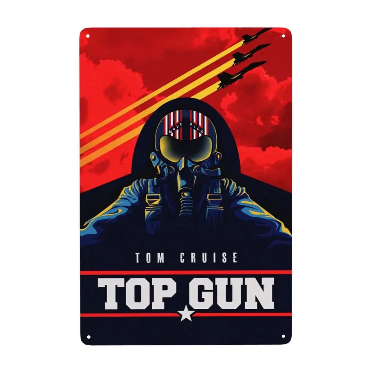 

Tin Plate Top Gun Movie Sign Vintage Action Film Metal Poster Board Iron Craft Wall Decor Plaque Tin Sign Bar Home Decoration 20x30cm（7.8x11.8inch）