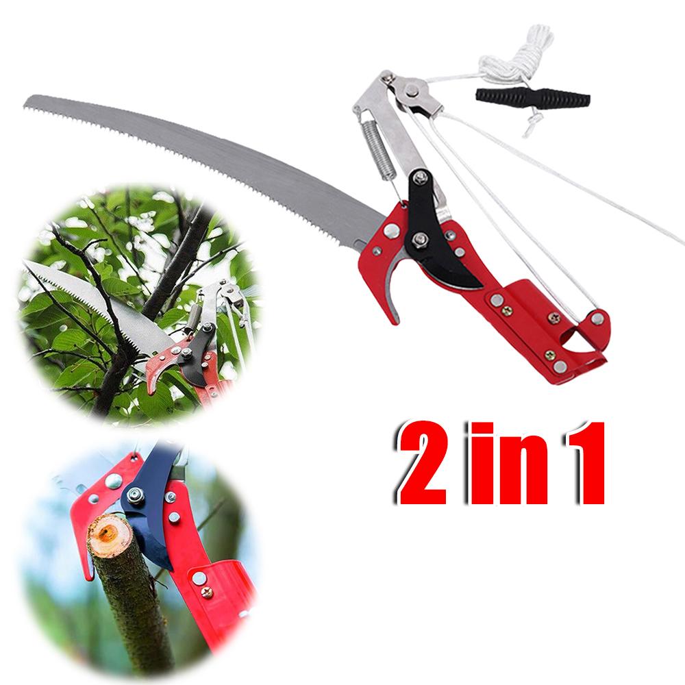 2 In 1 Tree Pruner Saw Extendable High-Altitude Branches Trimmer Outdoor Trimming Clipper Tool Fruit Picker for Tree Harvest