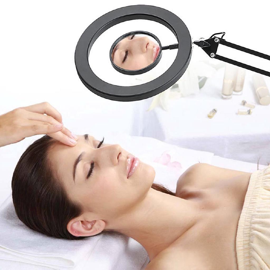 25w 8X 3 Color Adjustable Light LED Magnifying Floor Stand Lamp Magnifier Glass Rotated Len Facial Beauty Salon Nail Tattoo