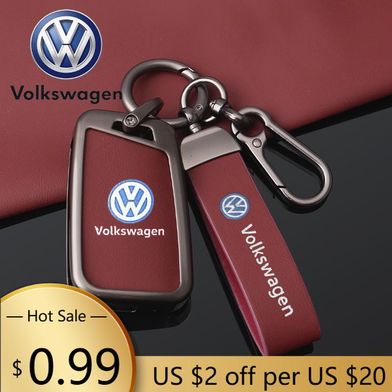Für VOLKSWAGEN VW 3 Tasten Zinklegierung Auto Schlüsselhülle Abdeckung Schlüsselanhänger Für VW Volkswagen Golf 7 MK7 Tiguan MK2 Für SEAT Ateca Leon FR 2 I