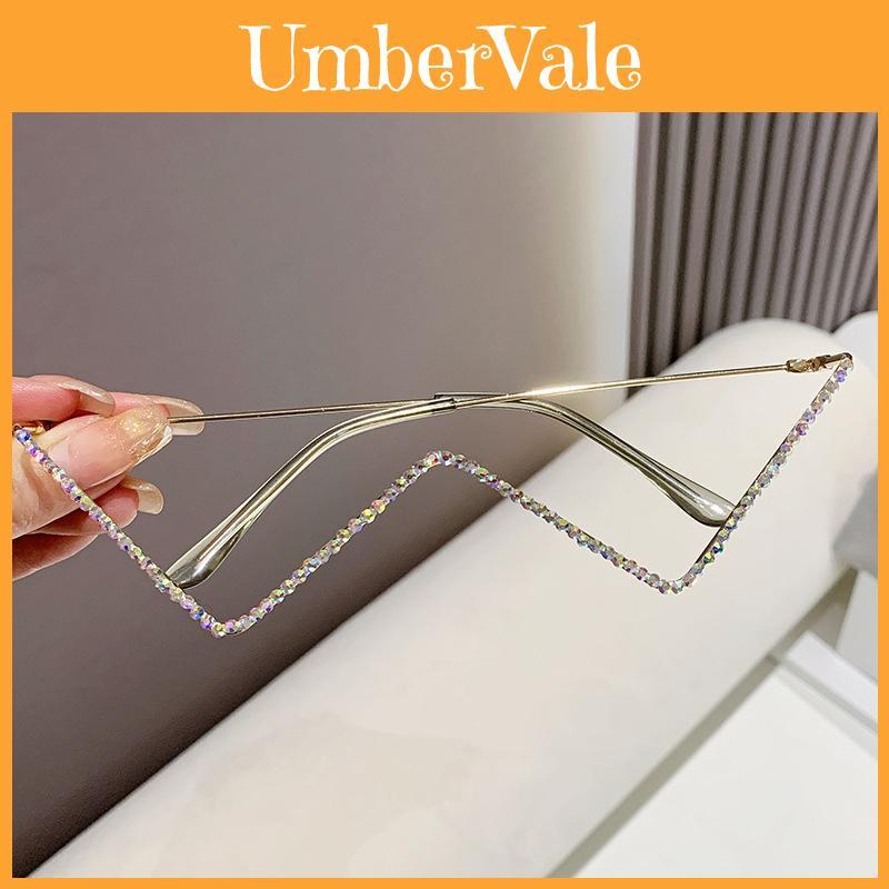 Wtype Sunglasses Frame With Rhinestone Decor For Trendy Girls Party Stage Or Travel Accessory
