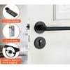 Black Door Handle and Lock Core Set with Silent Locking Mechanism Manganese Steel Construction and Modern Aesthetic