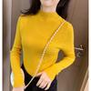 Autumn/winter Semi-turtleneck Pullover Knitted Women Sweater Casual Solid Color Slim Fit Bottoming Shirt Fashion Inner Office Lady Clothing