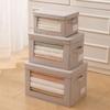 Foldable Fabric Storage Box With Lid Large Capacity Clothes Organizer Bedroom Closet