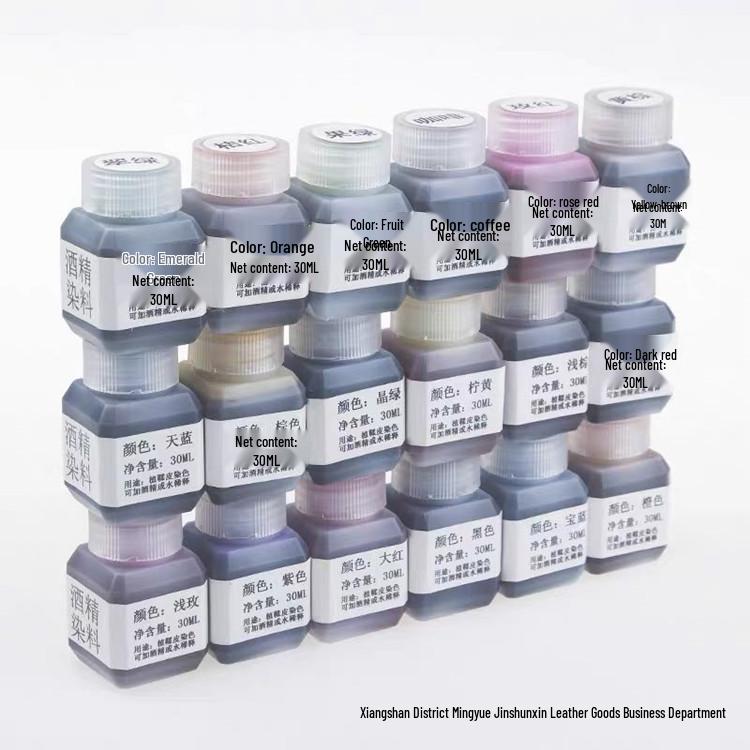 DIY Leather Craft Kit: Includes Gold Alcohol Dye, Carving Dye, and Staining Agent (30ml).